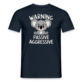 Avertissement : Passif, Agressif, Koala - T-shirt homme - marine - Devant - AI Model Male 178 light (178cm)