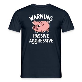 Avertissement Porc passif agressif - T-shirt homme - marine - Devant - AI Model Male 178 light (178cm)