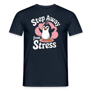 Step away from stress with penguin magic - Men's T-Shirt - navy - Front - AI Model Male 178 light (178cm)
