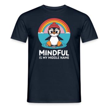Mindfulness is my middle name Penguin - Men's T-Shirt - navy - Front - AI Model Male 178 light (178cm)