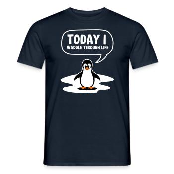 Aujourd’hui, je me dandine dans la vie - T-shirt homme - marine - Devant - AI Model Male 178 light (178cm)