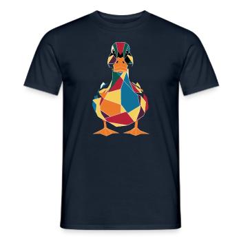 Style canard géométrique coloré pour les amateurs d’art - T-shirt homme - marine - Devant - AI Model Male 178 light (178cm)