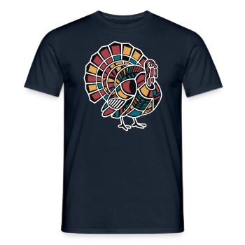 Geometrische Bauernhoftiere Grafik Truthahn - Männer T-Shirt - Navy - Vorne - AI Model Male 178 light (178cm)