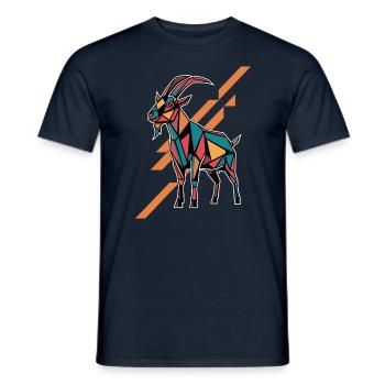 Geometric Farm Animal Graphic Colorful - Men's T-Shirt - navy - Front - AI Model Male 178 light (178cm)