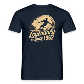 Légendaire depuis 1962 Anniversaire Surfeur - T-shirt homme - marine - Devant - AI Model Male 178 light (178cm)