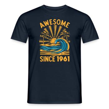 Awesome Since 1961 Geburtstag Strand - Männer T-Shirt - Navy - Vorne - AI Model Male 178 light (178cm)