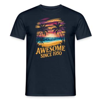 Génial depuis le coucher de soleil sur la plage des années 1950 - T-shirt homme - marine - Devant - AI Model Male 178 light (178cm)