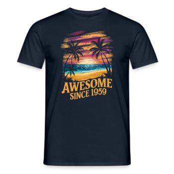 Génial depuis 1959 Plage Coucher de soleil - T-shirt homme - marine - Devant - AI Model Male 178 light (178cm)