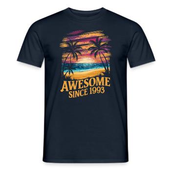 Awesome Since 1993 Strand Sonnenuntergang - Männer T-Shirt - Navy - Vorne - AI Model Male 178 light (178cm)