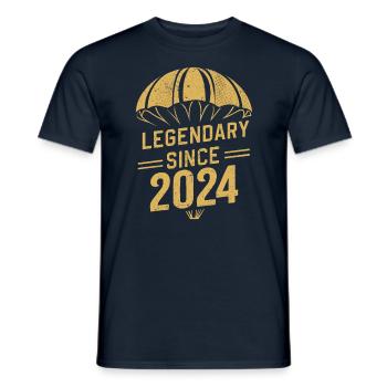 Légendaire depuis 2024 - Parachutiste Anniversaire Vintage - T-shirt homme - marine - Devant - AI Model Male 178 light (178cm)