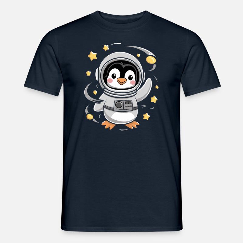 Aventure d’astronaute pingouin dans l’espace - T-shirt homme - marine