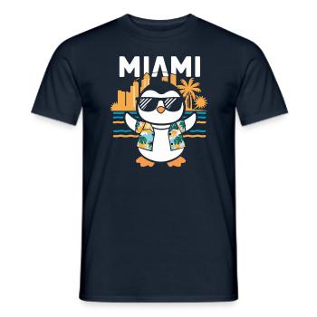 Pingouin de Miami avec lunettes de soleil - T-shirt homme - marine - Devant - AI Model Male 178 light (178cm)
