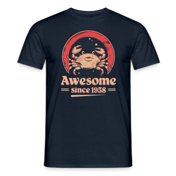 Cancer Zodiaque Anniversaire Depuis 1958 Grand - T-shirt homme - marine - Devant - AI Model Male 178 light (178cm)