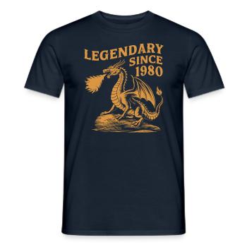 Legendary Since 1980 Birthday Dragon Fantasy - Men's T-Shirt - navy - Front - AI Model Male 178 light (178cm)
