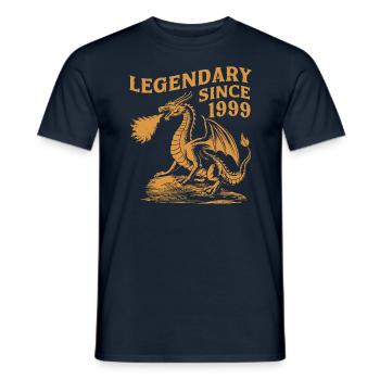 Legendary Since 1999 Birthday Dragon Fantasy - Men's T-Shirt - navy - Front - AI Model Male 178 light (178cm)