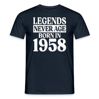 Legends Never Grow Old Birthday 1958 - Men's T-Shirt - navy - Front - AI Model Male 178 light (178cm)