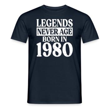 Legends Never Grow Old Birthday 1980 - Men's T-Shirt - navy - Front - AI Model Male 178 light (178cm)