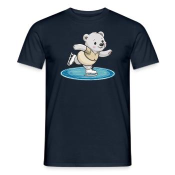 -skating bear on surface - Men's T-Shirt - navy - Front - AI Model Male 178 light (178cm)