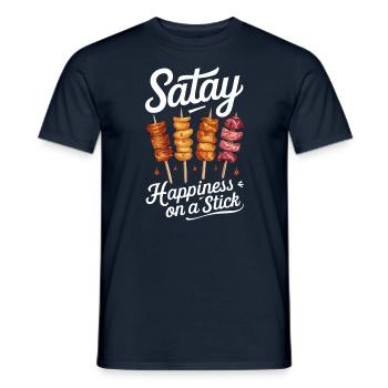Satay Happiness On A Stick - Männer T-Shirt - Navy - Vorne - AI Model Male 178 light (178cm)