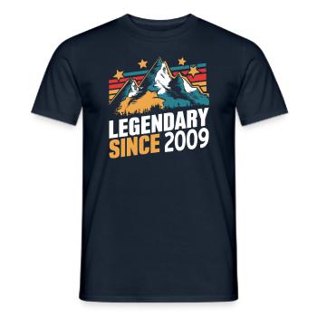 Legendary since 2009 Vintage Mountain Retro Mountains - Men's T-Shirt - navy - Front - AI Model Male 178 light (178cm)