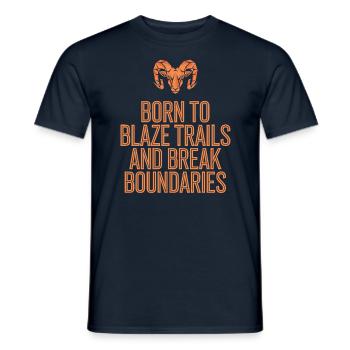 Aries Character Zodiac Sign Born Around Borders - Men's T-Shirt - navy - Front - AI Model Male 178 light (178cm)