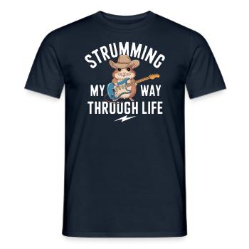 Strumming My Way Through Life Mouse Guitar - Men's T-Shirt - navy - Front - AI Model Male 178 light (178cm)