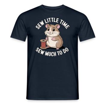 Sew Little Time Sew Much To Do Hamster - Männer T-Shirt - Navy - Vorne - AI Model Male 178 light (178cm)