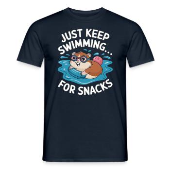 Hamster nageur : continuez à nager pendant - T-shirt homme - marine - Devant - AI Model Male 178 light (178cm)