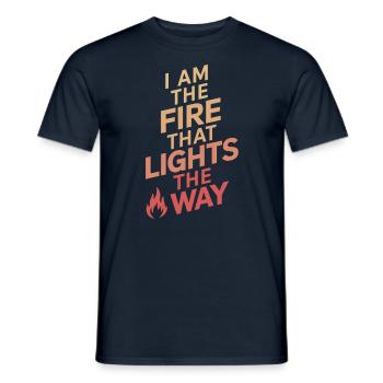 Je suis le pouvoir du signe du zodiaque Lion de feu - T-shirt homme - marine - Devant - AI Model Male 178 light (178cm)