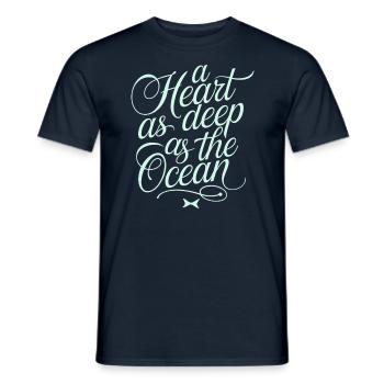 Fische Sternzeichen: Ein Herz So Tief Wie Der - Männer T-Shirt - Navy - Vorne - AI Model Male 178 light (178cm)