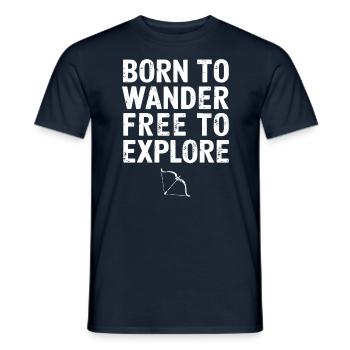 Schütze Sternzeichen: Geboren Zum Wandern, Frei - Männer T-Shirt - Navy - Vorne - AI Model Male 178 light (178cm)