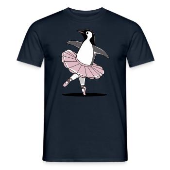 Elégant pingouin en tutu de ballet - T-shirt homme - marine - Devant - AI Model Male 178 light (178cm)