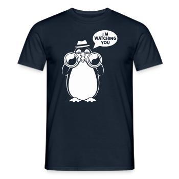 Sarcasmus: Ich Beobachte Dich Design - Männer T-Shirt - Navy - Vorne - AI Model Male 178 light (178cm)