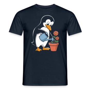 Gardening penguin Gardening happiness for gardeners - Men's T-Shirt - navy - Front - AI Model Male 178 light (178cm)
