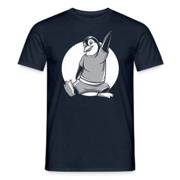 Happy penguin for fitness fans - Men's T-Shirt - navy - Front - AI Model Male 178 light (178cm)