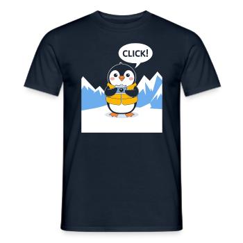 Lustiger Pinguin Fotograf Klick Moment - Männer T-Shirt - Navy - Vorne - AI Model Male 178 light (178cm)