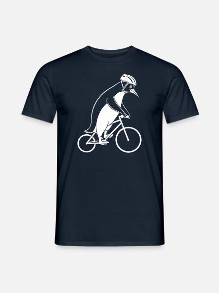 Pinguin Fährt Fahrrad Mit Helm - Männer T-Shirt - Navy