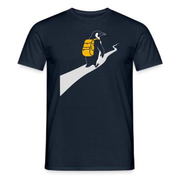 Penguin hiking Hiking Hiker Adventure - Men's T-Shirt - navy - Front - AI Model Male 178 light (178cm)