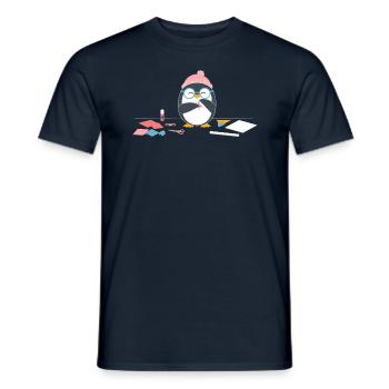 Pingouin Artisanat Plaisir Artisanat Loisir Joie - T-shirt homme - marine - Devant - AI Model Male 178 light (178cm)