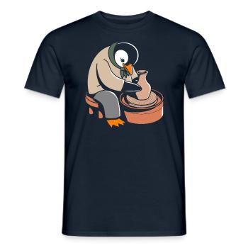 Pinguin Töpferei Kunsthandwerk Leidenschaft - Männer T-Shirt - Navy - Vorne - AI Model Male 178 light (178cm)