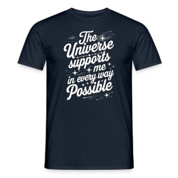 L’univers me soutient de toutes les manières - T-shirt homme - marine - Devant - AI Model Male 178 light (178cm)