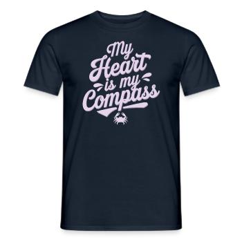 Cancer Zodiac Sign: My Heart Is My Compass - Men's T-Shirt - navy - Front - AI Model Male 178 light (178cm)