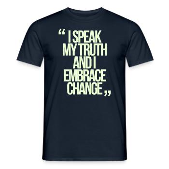 Gemini Quote: I speak my truth and - Men's T-Shirt - navy - Front - AI Model Male 178 light (178cm)