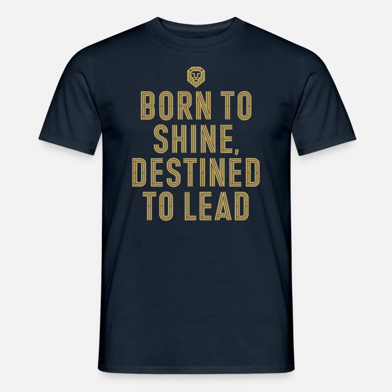 Löwe Charakter Sternzeichen: Geboren Zu Strahlen, - Männer T-Shirt - Navy