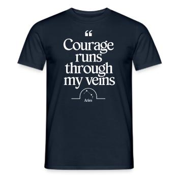 Courage flows through my veins Aries character - Men's T-Shirt - navy - Front - AI Model Male 178 light (178cm)