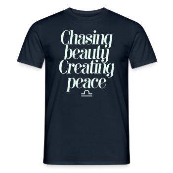 Libra Zodiac Sign: Seeking Beauty, Peace - Men's T-Shirt - navy - Front - AI Model Male 178 light (178cm)