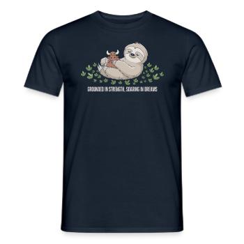 Paresse : Enraciné dans la force, - T-shirt homme - marine - Devant - AI Model Male 178 light (178cm)