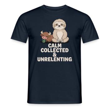 Stier Sternzeichen Faultier: Ruhig, Gesammelt & - Männer T-Shirt - Navy - Vorne - AI Model Male 178 light (178cm)