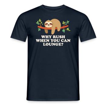 Why rush when you can relax - Men's T-Shirt - navy - Front - AI Model Male 178 light (178cm)