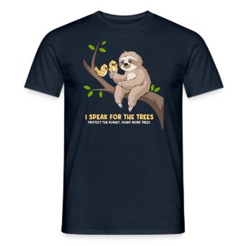 Je parle pour les arbres : militant écologiste - T-shirt homme - marine - Devant - AI Model Male 178 light (178cm)